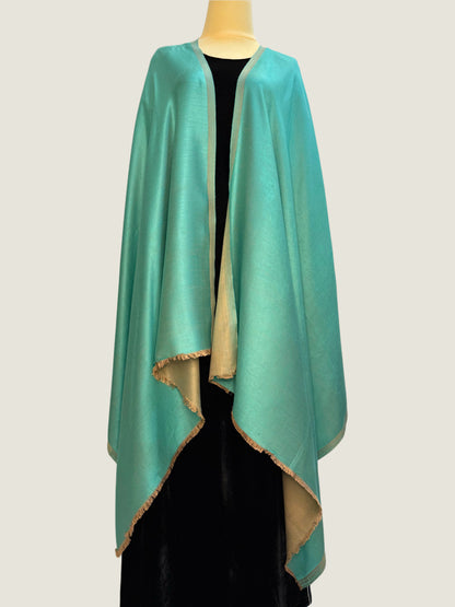 Aquamarine Gold Reversible Stole