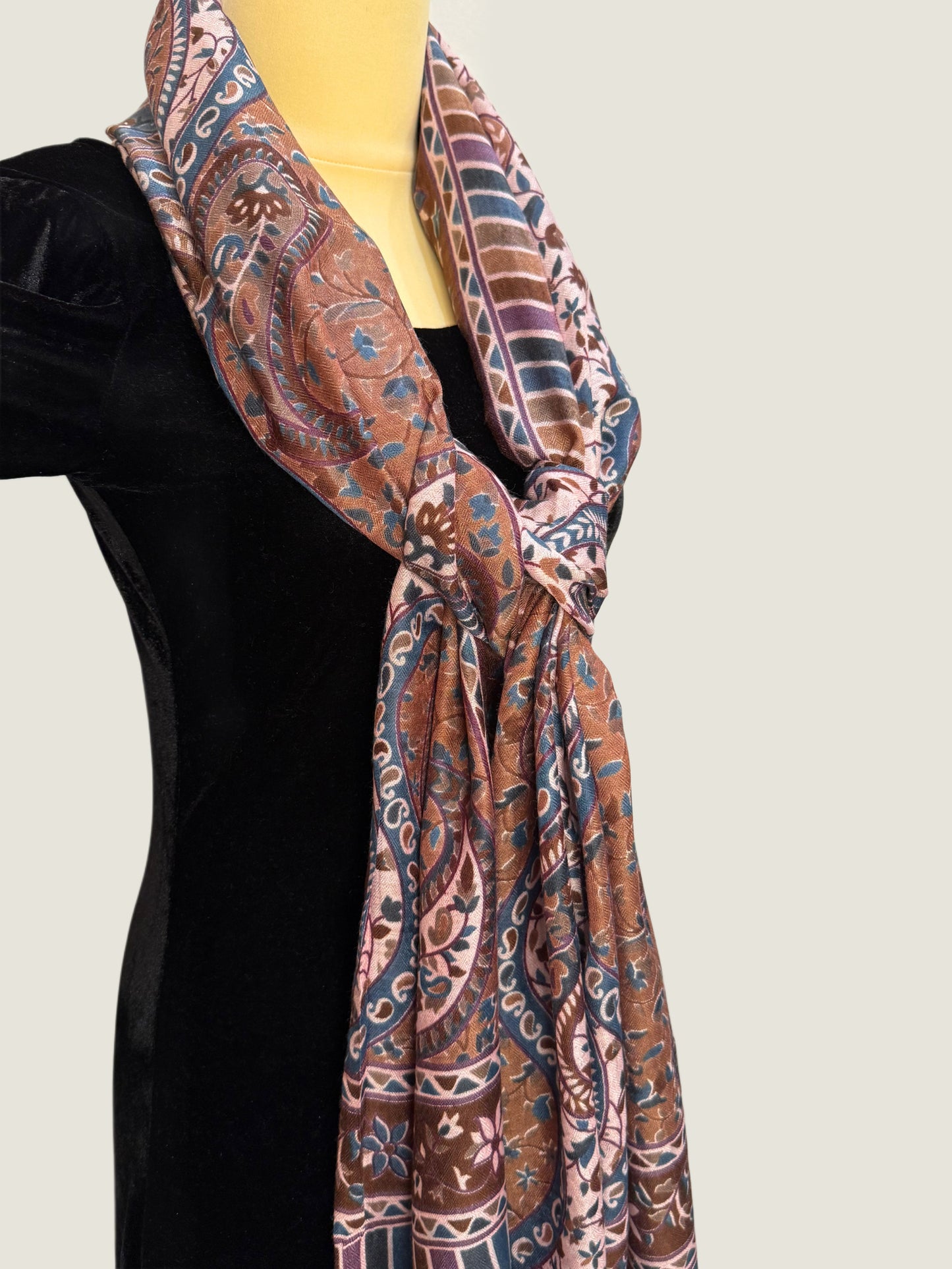 Indigo Floral Printed Stole
