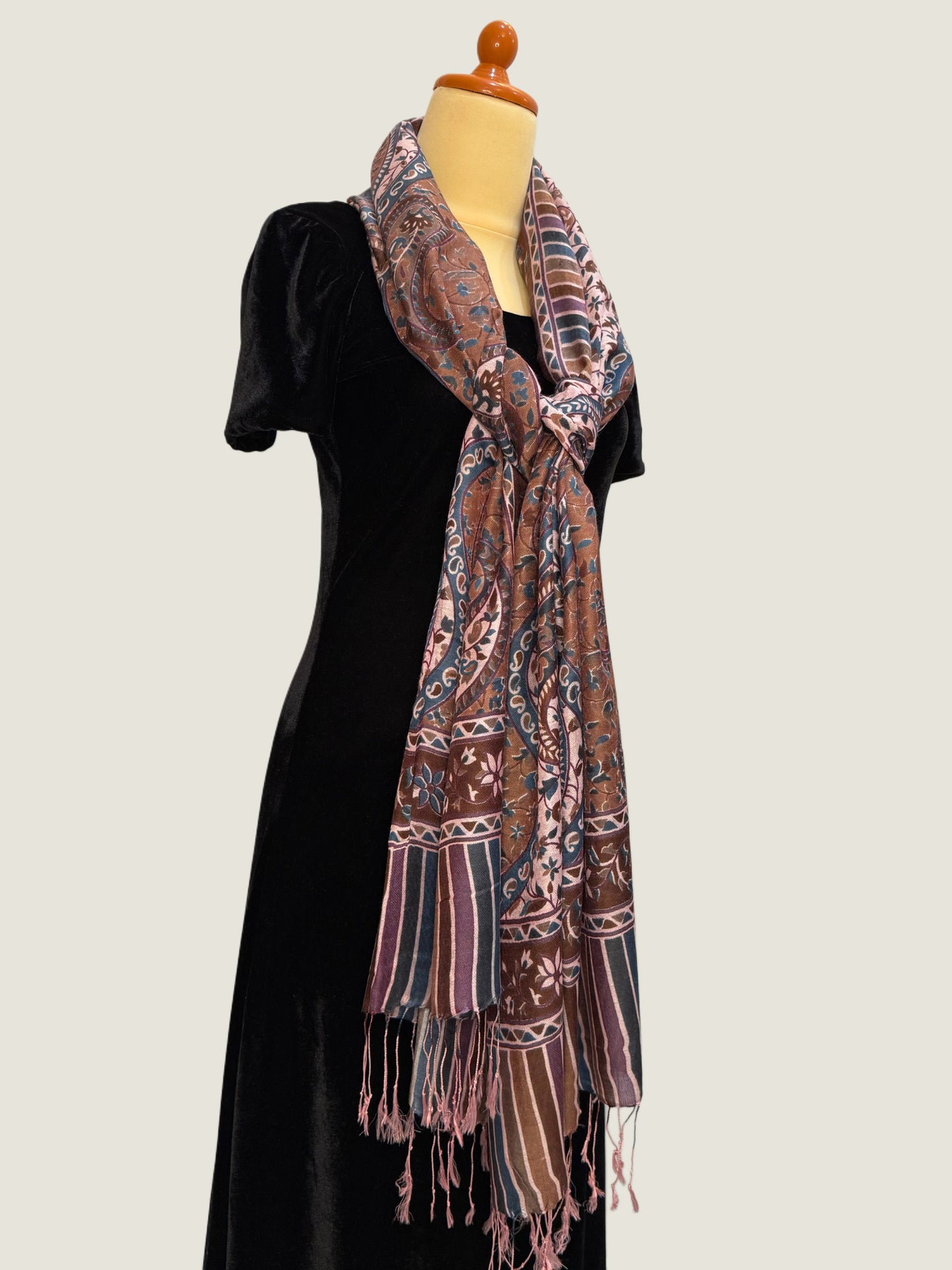 Indigo Floral Printed Stole