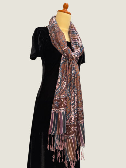 Indigo Floral Printed Stole