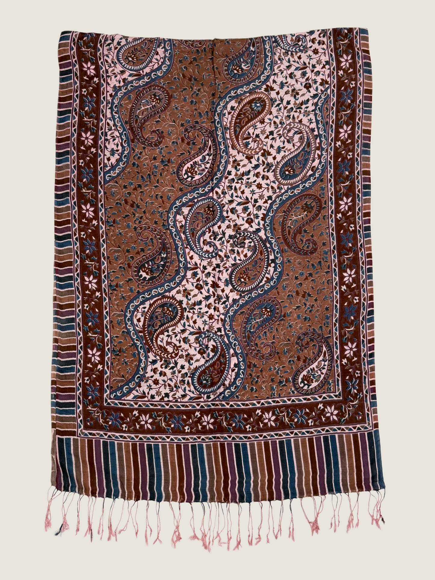 Indigo Floral Printed Stole