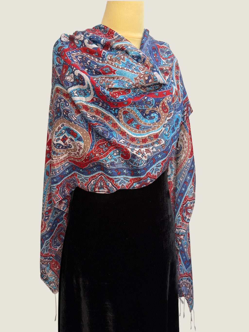 Midnight Ruby Floral Printed Stole