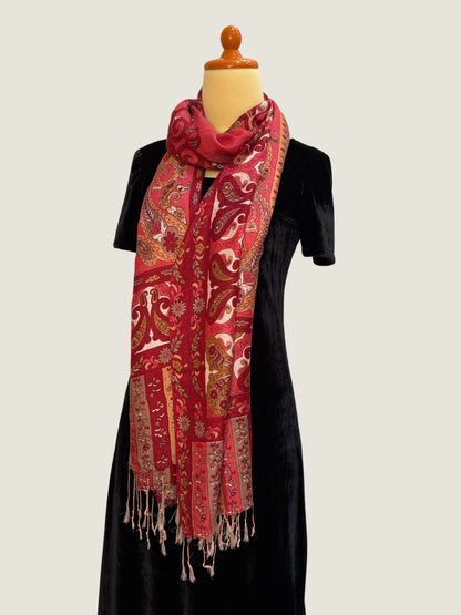 Red Floral Printed Stole