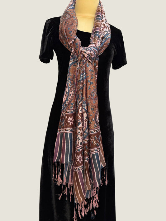 Indigo Floral Printed Stole
