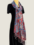 Midnight Ruby Floral Printed Stole