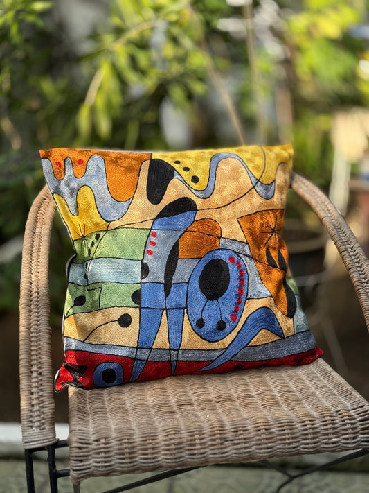 Cotton & Silk Cushion Cover