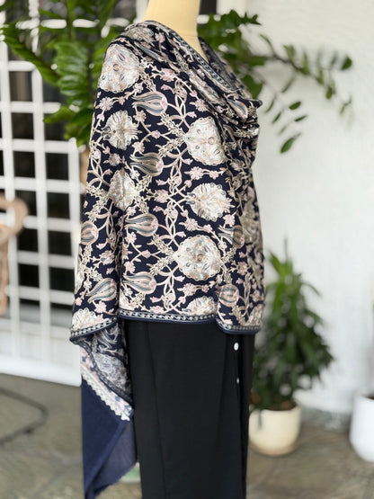 Tulip Stole Navy Blue