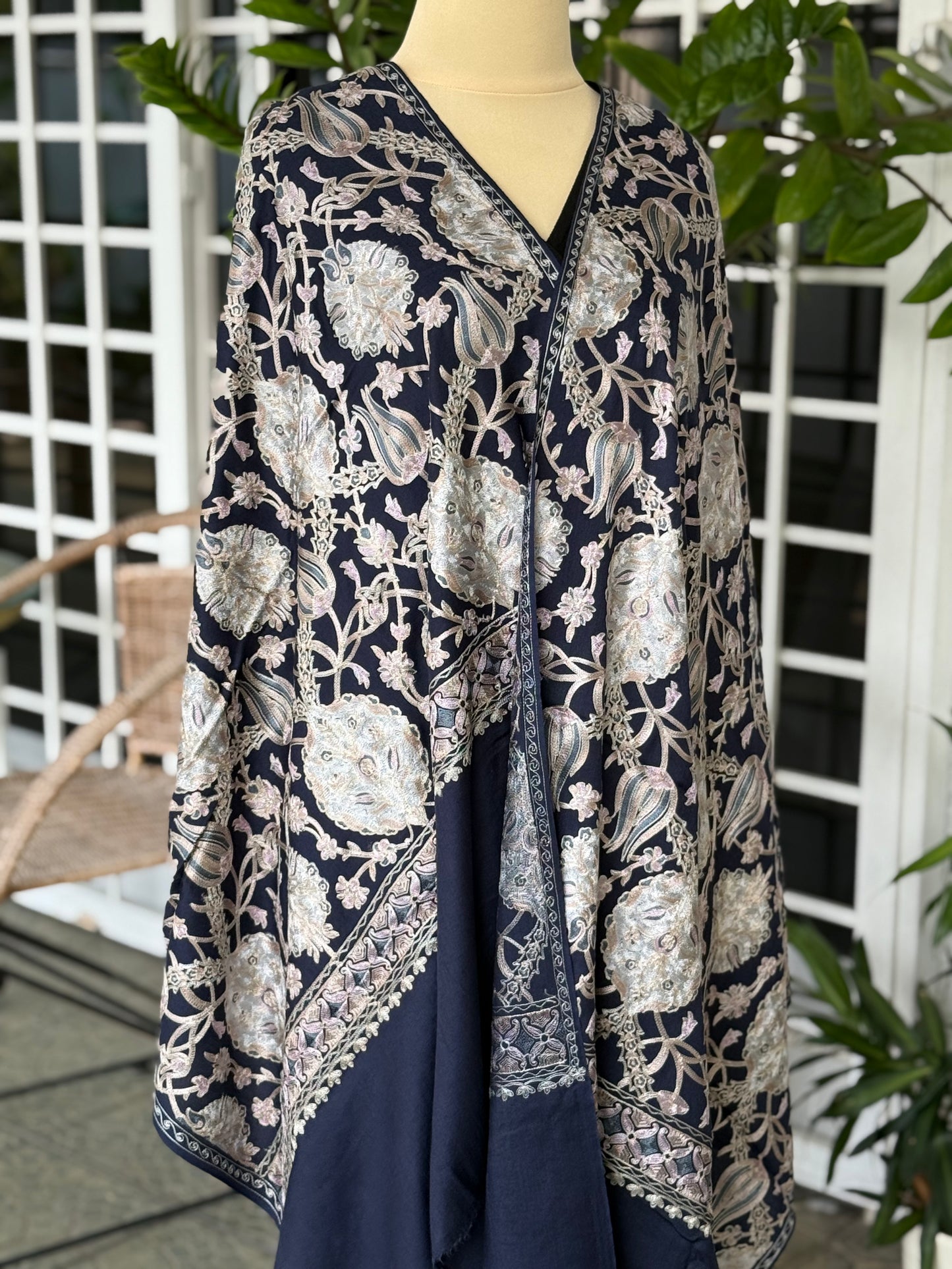 Tulip Stole Navy Blue