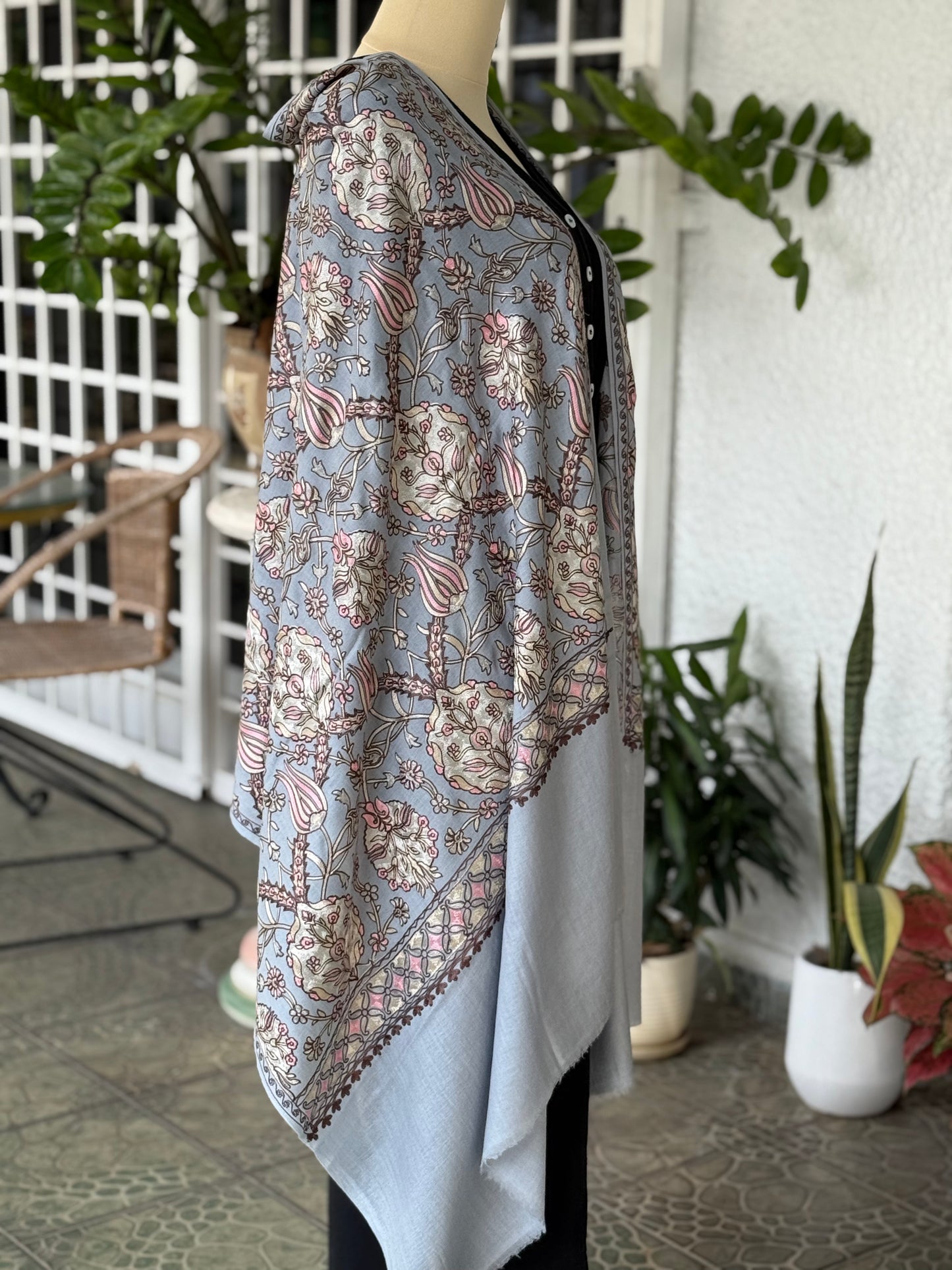 Tulip Stole Baby Blue/Pink