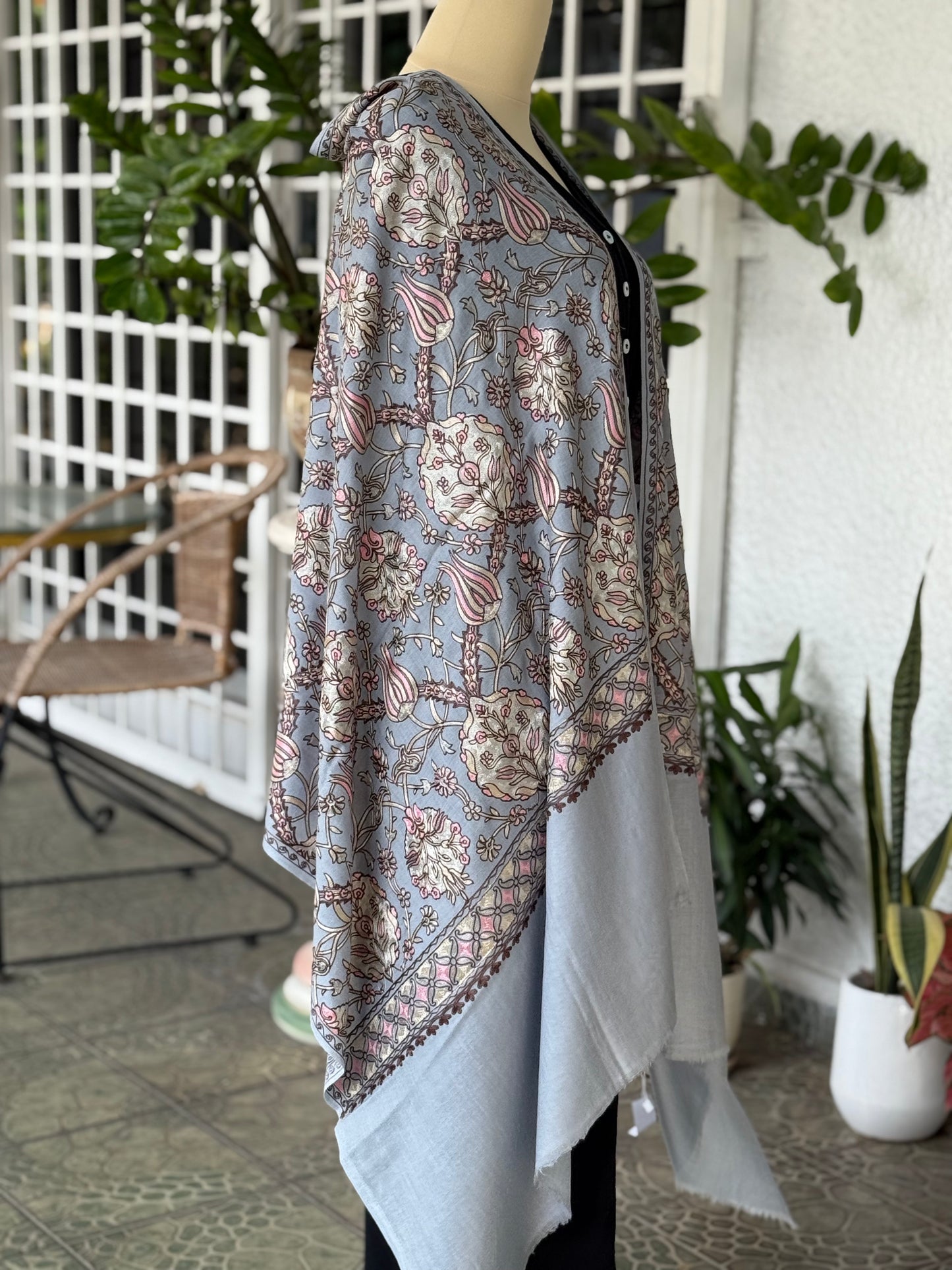 Tulip Stole Baby Blue/Pink