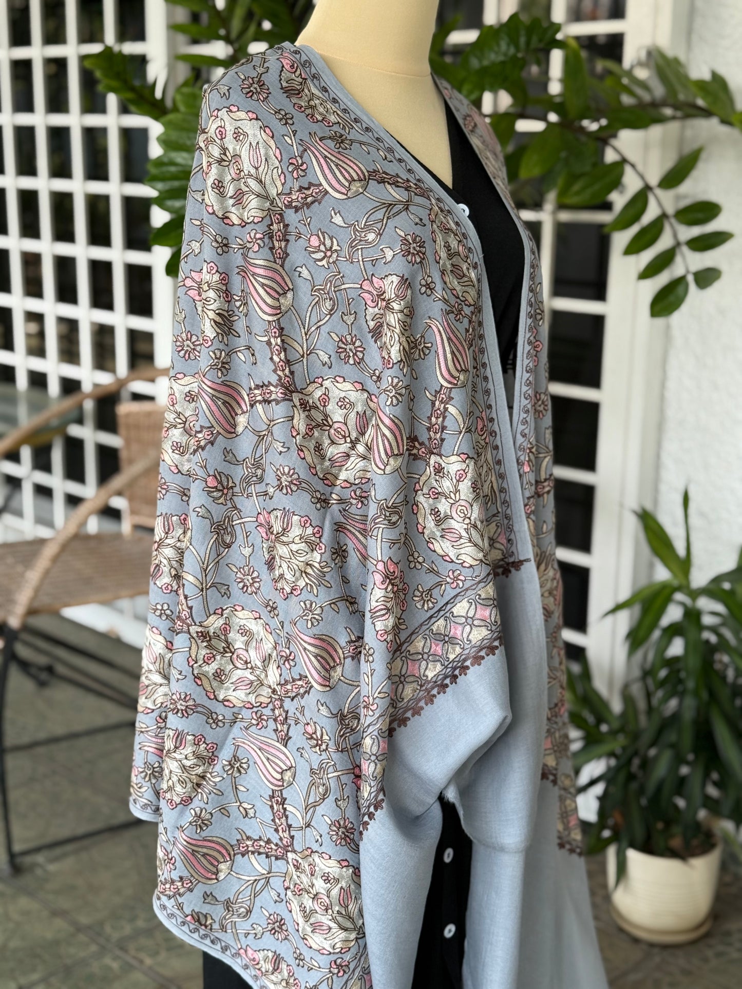 Tulip Stole Baby Blue/Pink