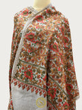 Elegant Kashmiri Aari Work Wool Shawl | Embroidered